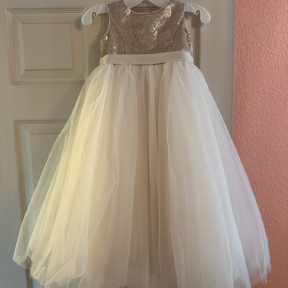 David's Bridal Sequin Embellished Sleeveless Gown